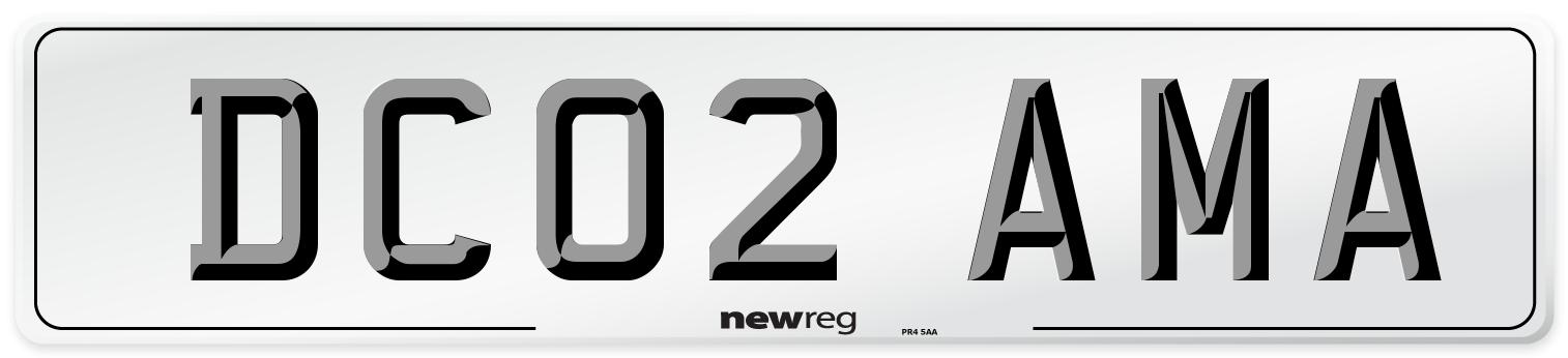 DC02 AMA Number Plate from New Reg